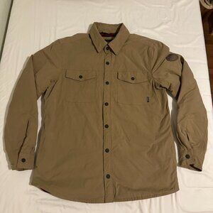 Eddie Bauer Men's Snap Button jacket Southwestern Fleece Lined Size L Tan